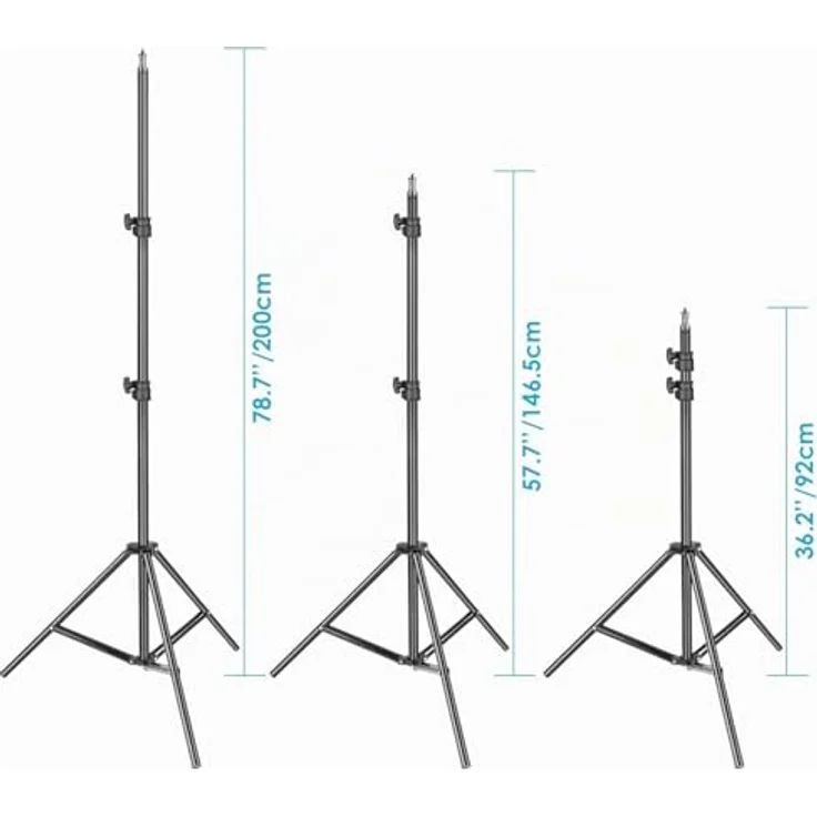NEEWER Schwerlast Lichtstativ 10ft/3m, Verstellbar, federgepolstertes Design, metallisch, maximale Tragfähigkeit 8 kg, leicht und mobil – Bild 3