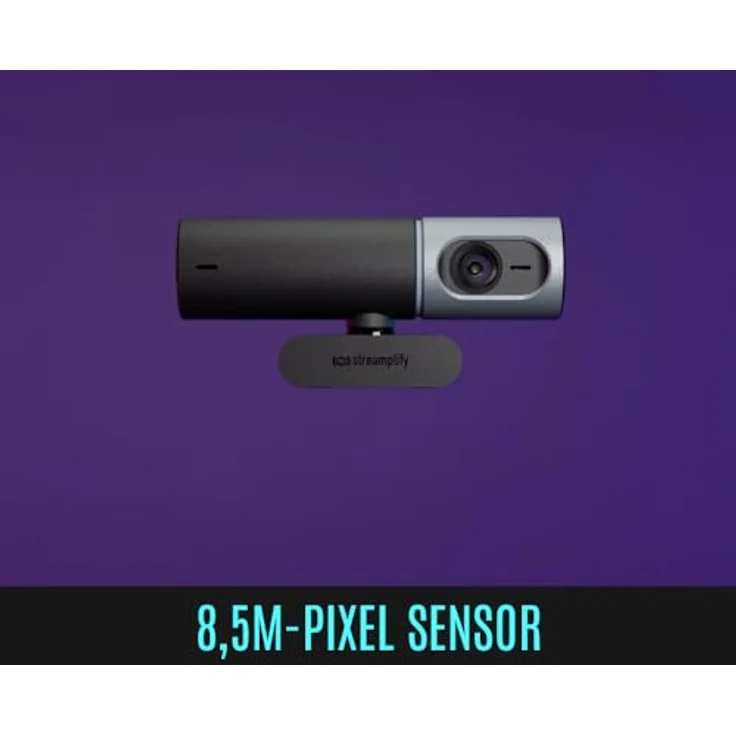 Streamplify CAM PRO 4K Webcam, Schwarz, 105° Weitwinkel, 8,5M Pixel Sensor, Eingebaute Stereo-Mikrofone, Autofokus, Drehbare Objektivabdeckung – Bild 4