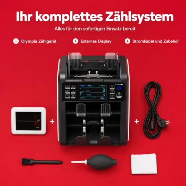 OLYMPIA Banknotenzähler NC 800, bis zu 1.000 Banknoten pro Minute, zuverlässige Falschgelderkennung mit 2 CIS-Sensoren und LED-Display – Bild 7