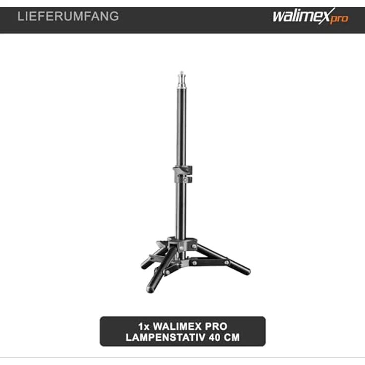 Walimex Lampenstativ, 40 cm (max. Belastbarkeit ca. 2,5 kg, Transportlänge 24 cm) – Bild 8