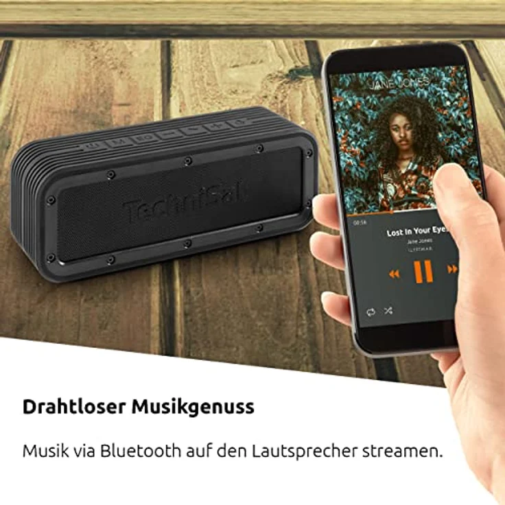 TWS Outdoor Bluspeaker Bluetooth-Lautsprecher wasserdicht, schwarz – Bild 6