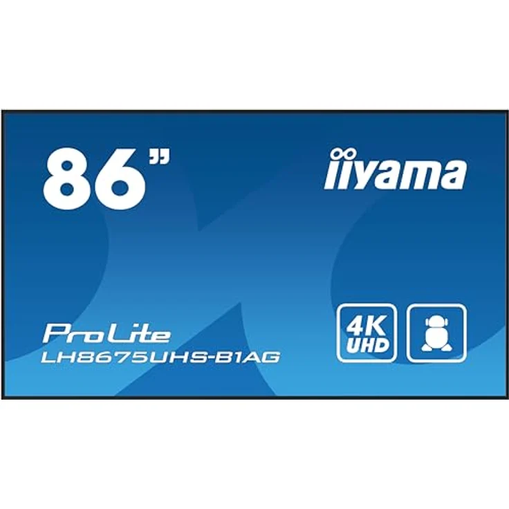 iiyama Prolite LH8675UHS-B1AG 217cm 85,6" Digital Signage Display IPS LED Panel 4K UHD HDMI DP in/Out USB2.0 RS-232c RJ45 Mediaplayer Android-OS WiFi SDM-L Micro-SD 24/7 schwarz, professionelles Großformat-Display mit Android OS und 24/7 Betriebszeit – Bild 3