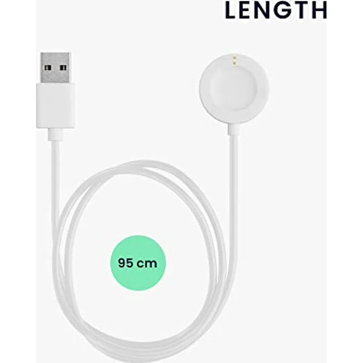 kwmobile USB Kabel Charger kompatibel mit Fossil Gen 6 5 4 Smartwatch/Skagen Falster 2 Ladekabel - Fitnesstracker Aufladekabel in Weiß. – Bild 3