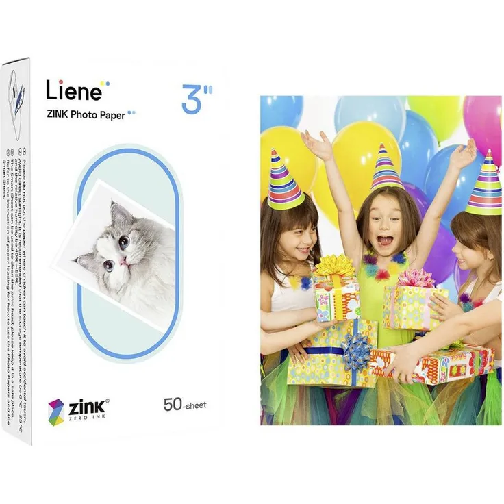 Liene Fotopapier Zink 2x3 Inch Photo Papier (50 Blatt, Selbstklebend, Wiederablösbar)