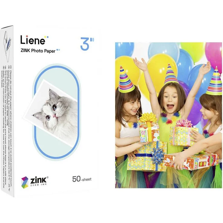 Liene Fotopapier Zink 2x3 Inch Photo Papier (50 Blatt, Selbstklebend, Wiederablösbar) – Bild 1