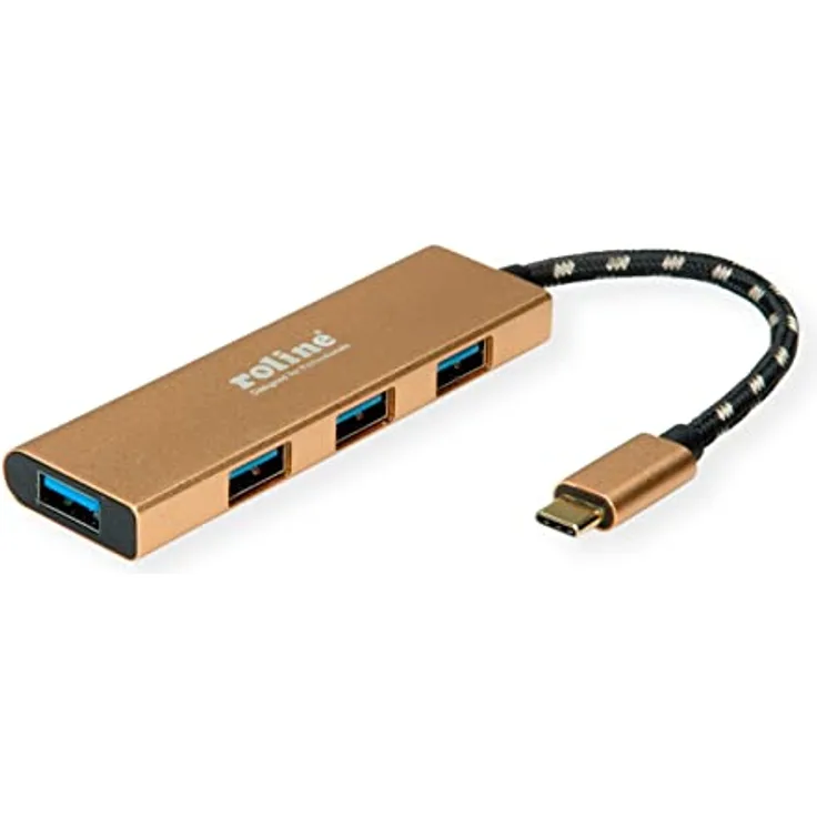ROLINE Gold USB 3.2 Gen 1 Hub, 4fach, Typ C Anschlusskabel