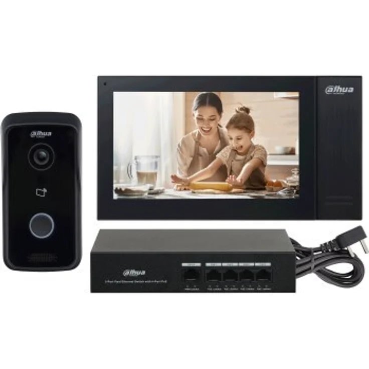 Dahua DHI-KTP02 Video-Gegensprechanlage mit Nachtsicht, Bewegungsmelder und App-Steuerung für Smart Home, weiße Bauweise