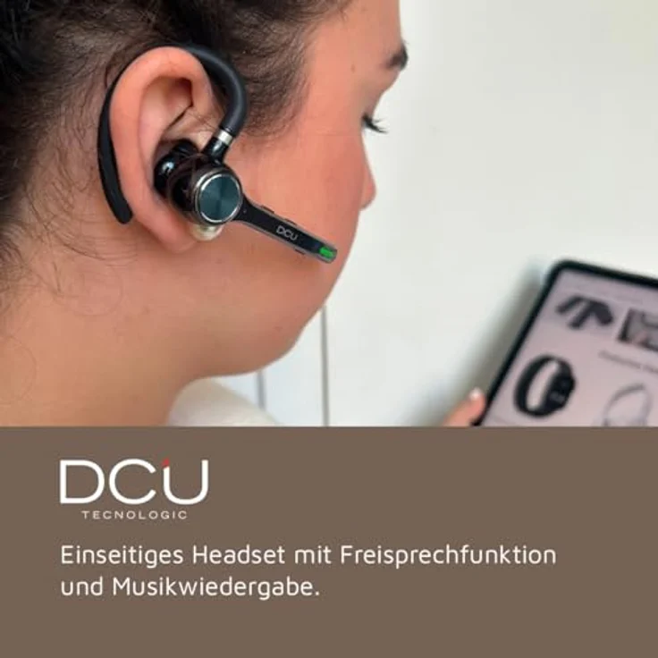 DCU TECNOLOGIC Action Pro, Kabelloses Mono Bluetooth 5.0 Headset mit Dual-Point-Konnektivität und Freisprechfunktion – Bild 3