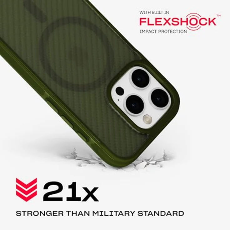 tech21 EvoArmor iPhone 16 Pro MagSafe Hülle - 21x Militärstandard getestet, Aufprallschutz, Grün – Bild 3