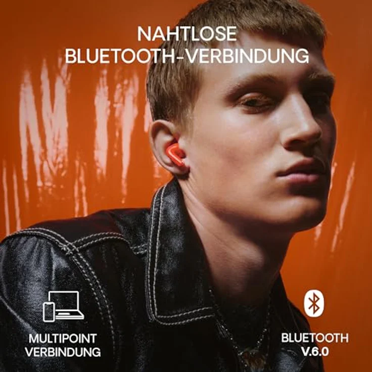 Urbanista Palermo, True Wireless Stereo Kopfhörer mit aktiver Geräuschunterdrückung, spritzwassergeschützt, Bluetooth, orange – Bild 3