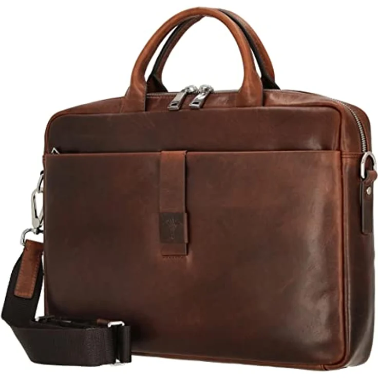 JOOP! Loreto Pandion BriefBag, edle Laptoptasche aus glattem Fettleder, braun, für A4-Unterlagen und 15,6 Zoll Laptop, mit Trolley-Aufsteckfunktion und verstellbarem Schultergurt – Bild 2