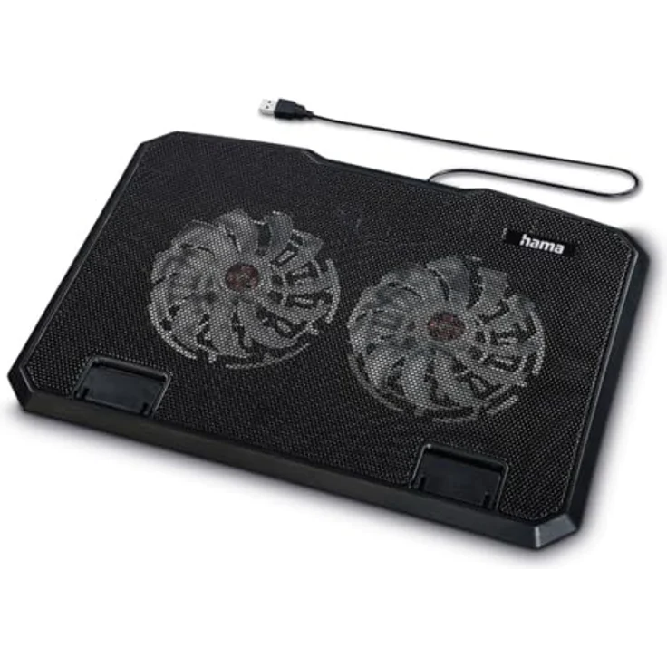 Hama Laptop-Kühler Black Metal, neigbar, leise, 2 Lüfter, 40 cm (15,6), Schwarz – Bild 6