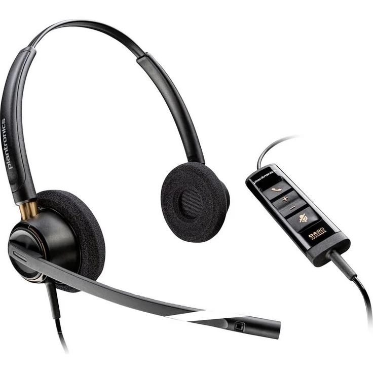 HP Poly EncorePro 525, USB-A On Ear Headset in Schwarz für Callcenter mit leichtem Design und hoher Benutzerfreundlichkeit