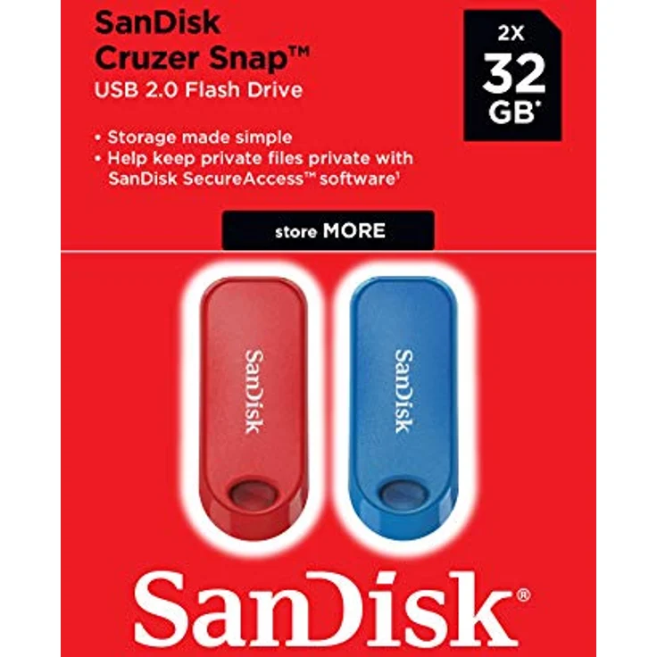 SanDisk Cruzer Snap 32GB USB Flash-Laufwerk - Twin Pack – Bild 4