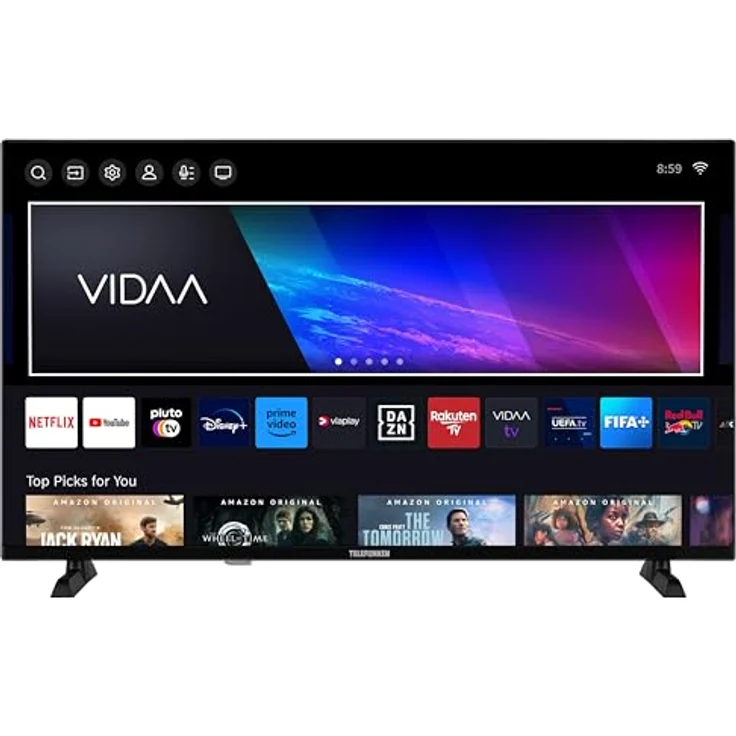 Telefunken QLED Fernseher VIDAA QU55VP750S, 55 Zoll 4K UHD Smart TV mit Dolby Vision, Dolby Atmos, Triple-Tuner und 6 Monate HD+, schwarz – Bild 2