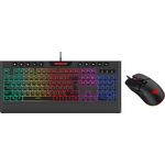 Hyrican Striker Gaming Sparset Level Bronze, mechanisches Tastatur- und Maus-Set mit 7 Tasten, schwarz, Hintergrundbeleuchtung, USB, kabelgebunden