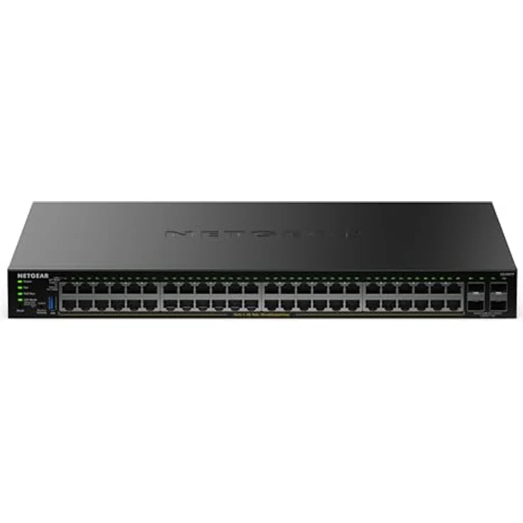 Netgear S350 48-PORT 1G PoE+ Smart Switch, Netzwerk Switch mit 48 Ports, 1 Gbit/s Geschwindigkeit, PoE+ Unterstützung und 4 SFP-Ports – Bild 2