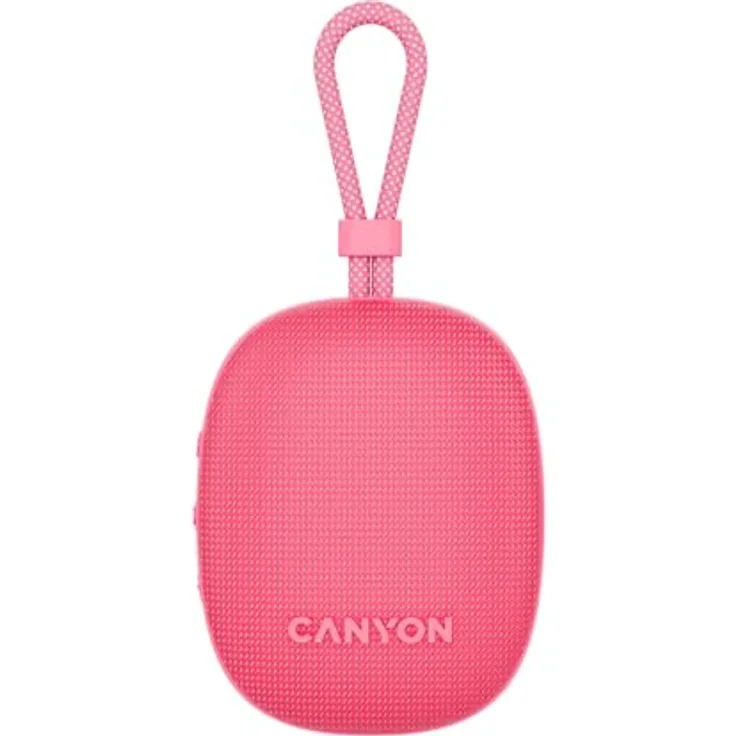 CANYON OnMove 12 Tragbarer kabelloser Lautsprecher, 5 W, IPX7 wasserdicht, Bluetooth 5.3, TWS-Stereo-Kopplung, 12 Stunden Spielzeit, USB-C-Schnellladung, 1200 mAh Akku, Rosa