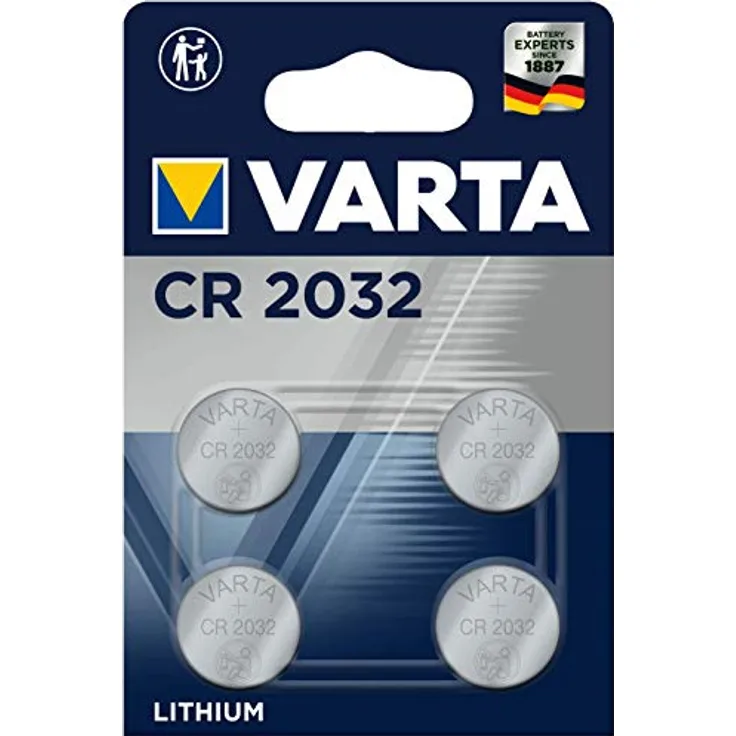 Varta Elektronische Lithium-Batterie CR2032, 4er Pack, zuverlässige Energiequelle für kleine elektronische Geräte