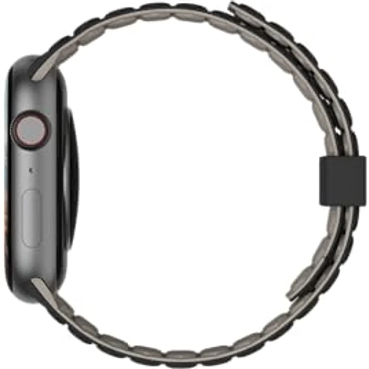 URBAN ARMOR GEAR Pathfinder Armband für Apple Watch 41mm/40mm/38mm, magnetisches Silikon Glieder-Armband, Schwarz/Titanium, wasser- und schweißresistent, wendbares Design mit starkem Magnetverschluss – Bild 5