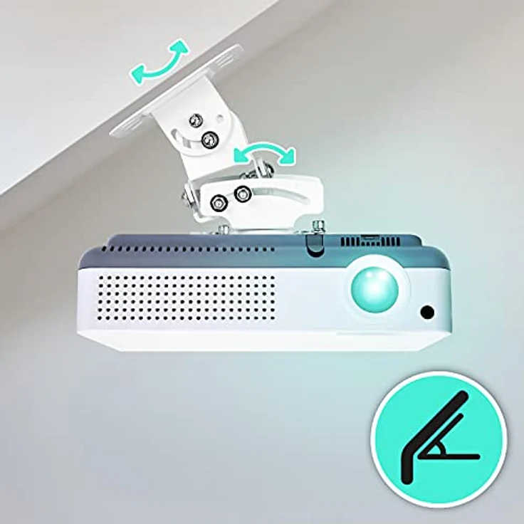 Duronic PB05XB Beamer Halterung | Universal Wandhalterung für Projektoren | drehbar und schwenkbar | Traglast bis zu 13,6 kg | 360° Rotation – Bild 5