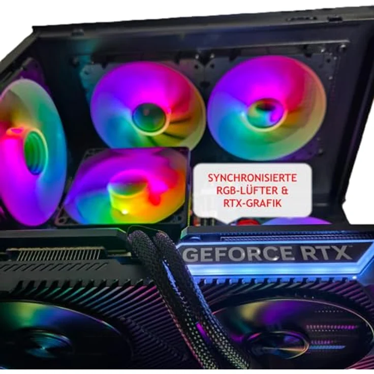 PC Store NCA Chronicle Gaming PC Triorama, Intel E5-2678v3 12 Core, 64 GB RAM, 1 TB SSD, Nvidia GeForce RTX 5060, Luftkühlung, Windows 11, Schwarz – Bild 7