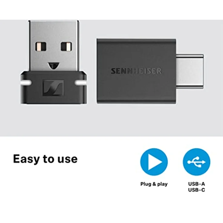 Sennheiser BTD 600, Bluetooth-Adapter zur Verbindung von Kopfhörern mit PC und Mac, Schwarz – Bild 3