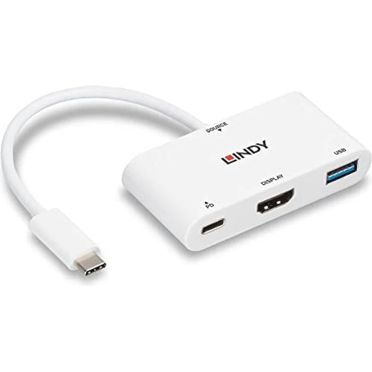 LINDY USB 3.1 Typ C auf HDMI Konverter mit PD, 3840 x 2160 Auflösung, Weiß – Bild 3