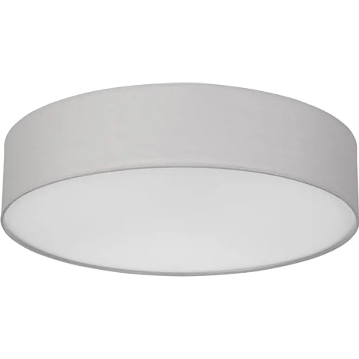 REV Deckenleuchte - Deckenlampe rund 50cm mit Stoff-Lampenschirm im Vintage-Look - grau