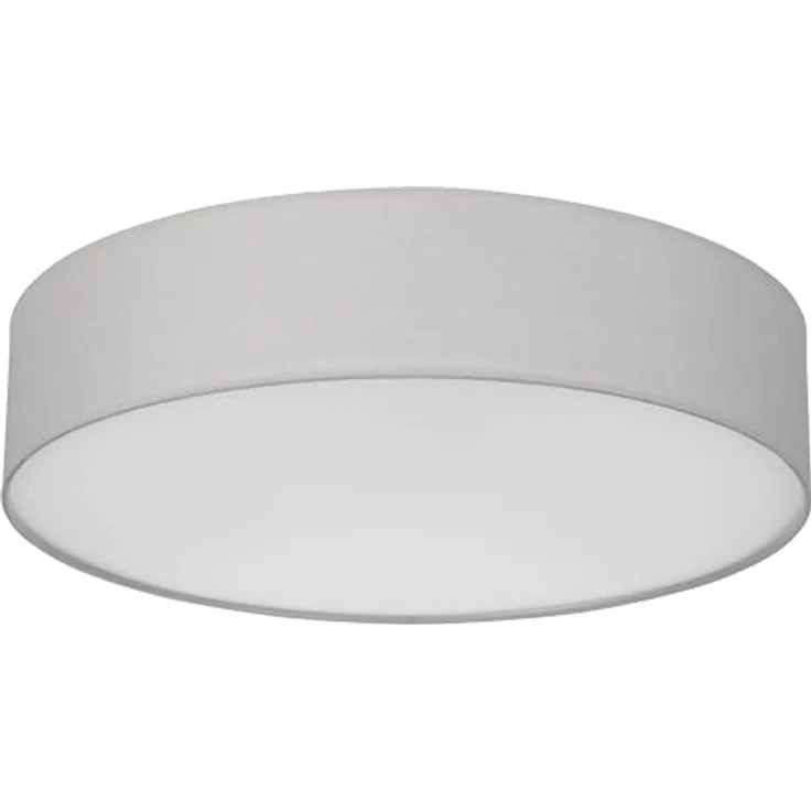 REV Deckenleuchte - Deckenlampe rund 50cm mit Stoff-Lampenschirm im Vintage-Look - grau – Bild 1