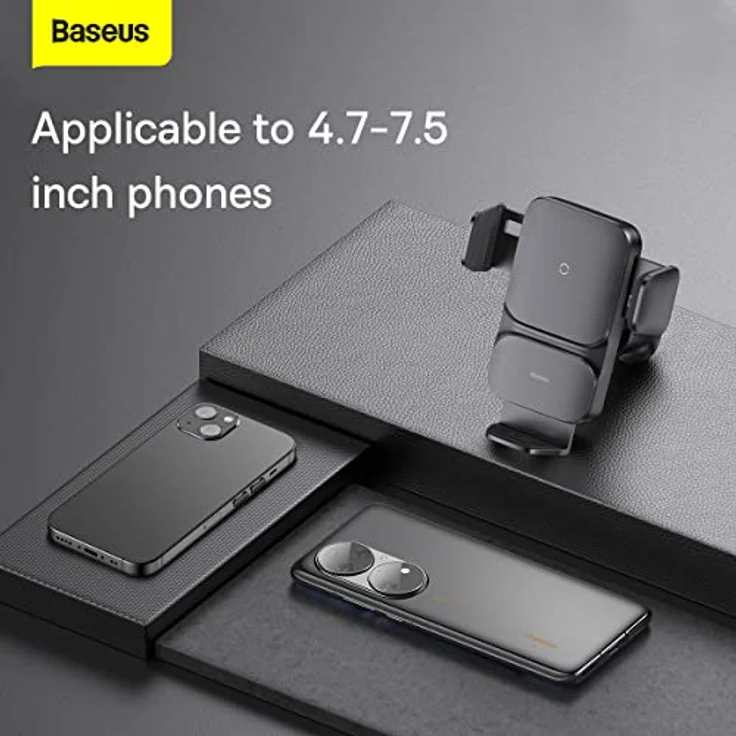 Baseus Wisdom Car Gravity Cockpit Mount, Smartphone Halterung mit induktivem 15W Qi-Ladegerät, Schwarz – Bild 4