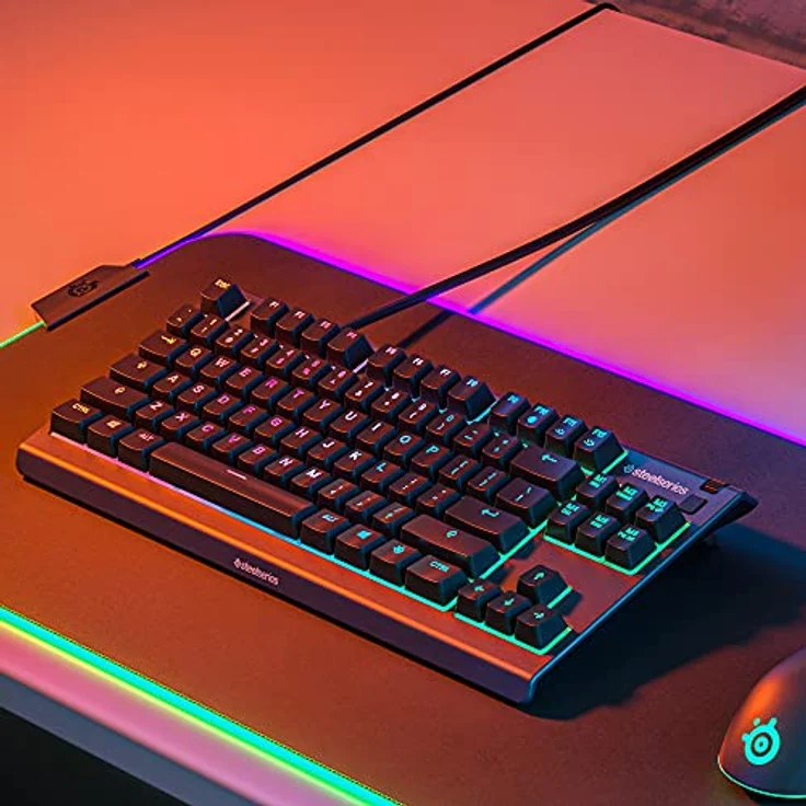 SteelSeries Apex 3 TKL - RGB Gaming-Tastatur - Kompakter Tenkeyless-Formfaktor - 8-Zonen-RGB-Beleuchtung - Englisch (QWERTY) Layout – Bild 4