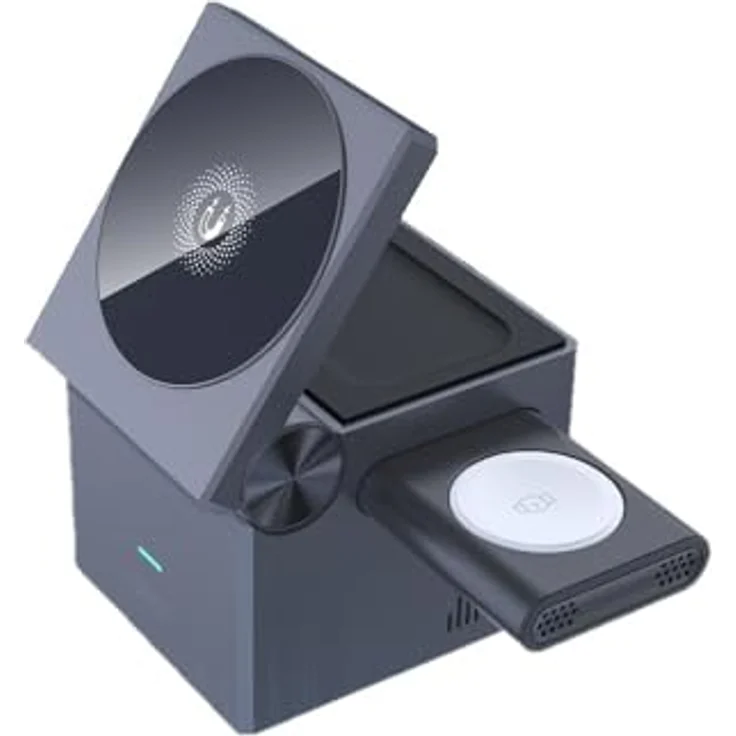 COFI 1453 Induktive Ladestation Schwarz - 15 W Multi-Form Lader für Smartphones, Watches und Kopfhörer mit Schnellladefunktion – Bild 1