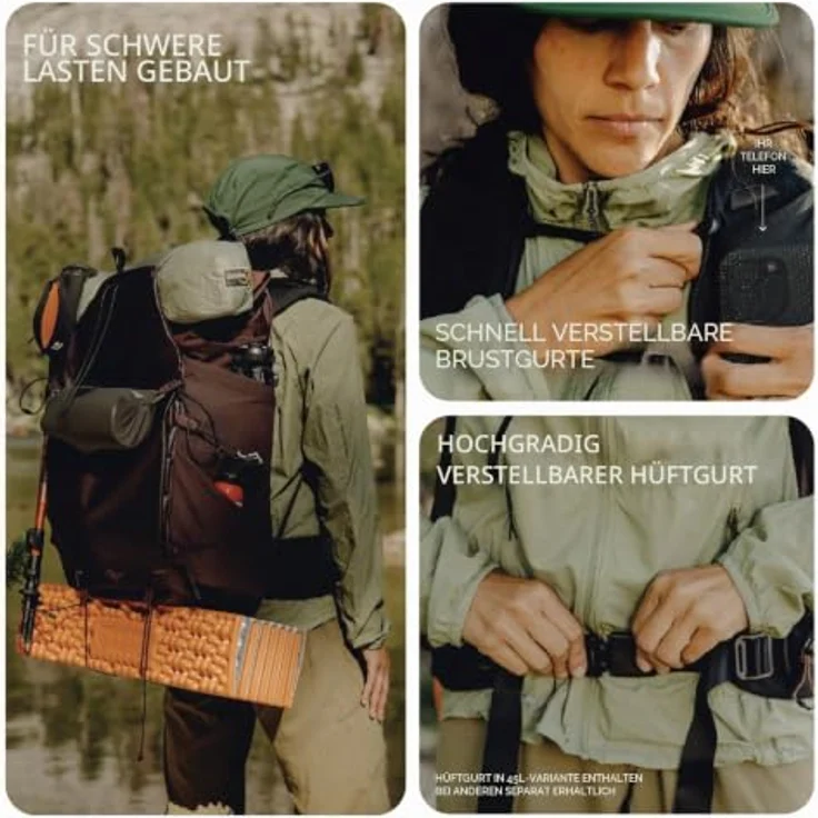 Peak Design Outdoor Backpack 25L, wetterfester Foto- und Wanderrucksack mit Rolltop, weiß – Bild 5