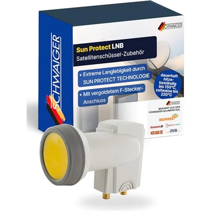 Schwaiger extrem hitzebeständig Sun Protect Twin-LNB hellgrau – Bild 2