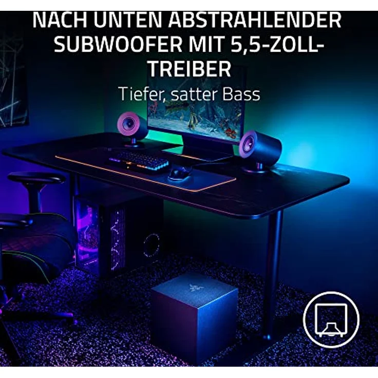RAZER PC-Lautsprecher, kabelloses 2.1 Surround Sound System, schwarz – Bild 3