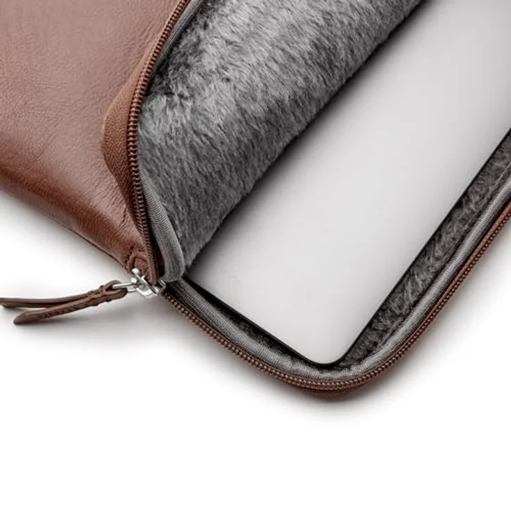 Trunk MacBook Pro Hülle, Ledertasche für 14" Apple Laptop, Braun, schlankes Design, maximaler Schutz – Bild 5