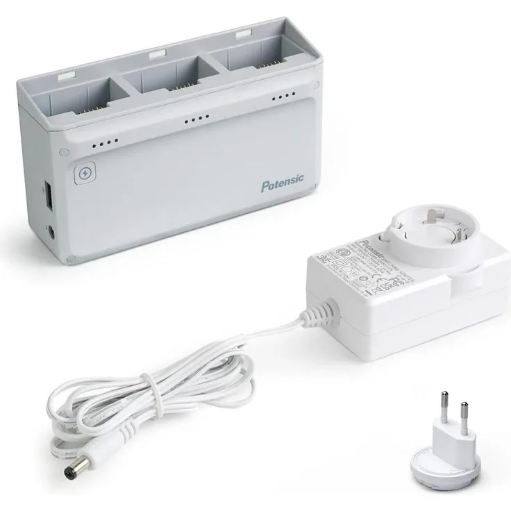 Potensic Atom Charging Hub, Drohnen Ladegerät für ATOM SE, 60W, Weiss/Grau, lädt bis zu 3 Batterien in 90 Minuten