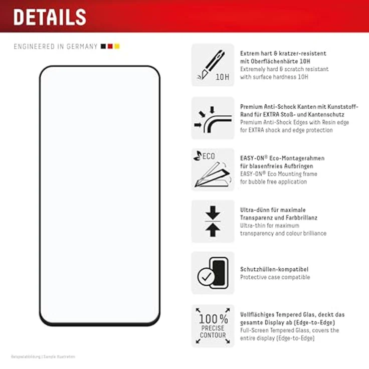 Displex Premium Schutzglas (Full Cover, 10H) für Samsung Galaxy A56, kratzer-resistente Schutzfolie, hüllenfreundlich, transparent – Bild 2