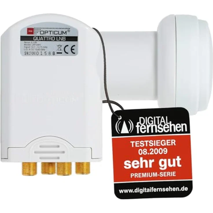 Opticum Quattro LNB - LRP-04H Kontakte (vergoldet, Full HD, 3D, nur in Verbindung mit Multischalter nutzbar) – Bild 2