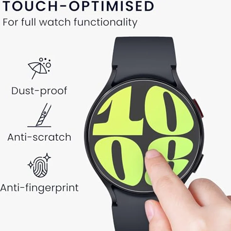 kwmobile 2X Schutzglas für Samsung Galaxy Watch 6 44mm - Transparente Hart Glas Schutzfolie für Smartwatch mit einfacher Positionierung – Bild 5