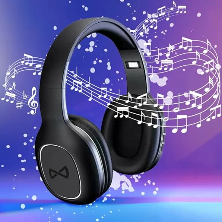 FOREVER BTH-505 Bluetooth Over-Ear Kopfhörer in Schwarz, Faltbare Headphones mit Super Bass, Lange Akkulaufzeit von bis zu 8 Stunden – Bild 3