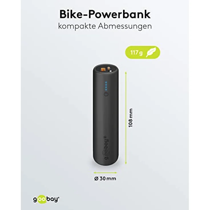 Goobay 60656 Bike Powerbank 5.0 5000 mAh inkl. verstärkter Halterung für Fahrradlenker/Powerbank für Ebike/Externer Akku/Ladegerät mit Quickcharge & Power Delivery/Charger für Samsung/Apple Klein – Bild 3