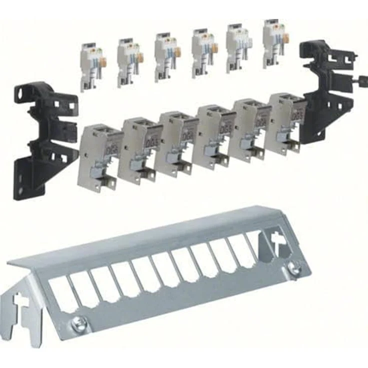 Hager Netzwerk-Patchpanel CAT 6a, 12 Steckplätze teilbestückt, für DIN-Hutschienen und Tragschienen – Bild 3
