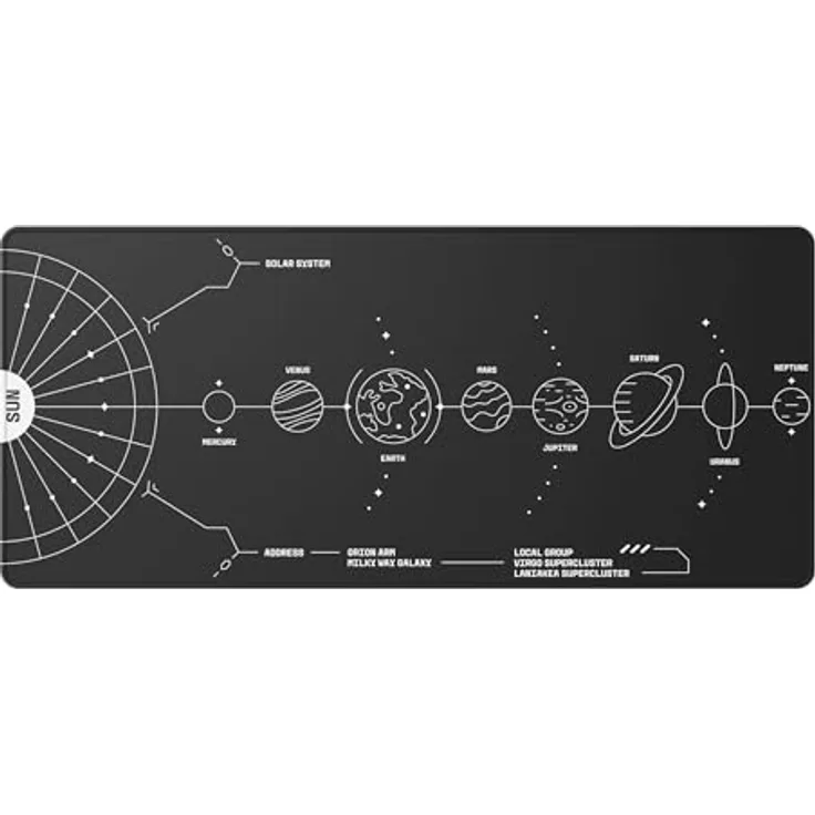 Dark Project Terra Nova Black, XL Mousepad mit mikro-texturierter Oberfläche, 900 mm x 400 mm, stabile Basis, vernähte Kanten
