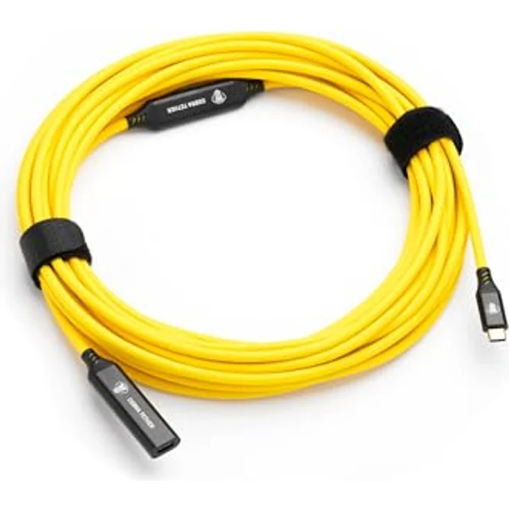 Cobra CobraTether USB-C Verlängerungskabel, 10 m, gelb, USB 3.2 mit 5 Gb/s Datenübertragung – Bild 2