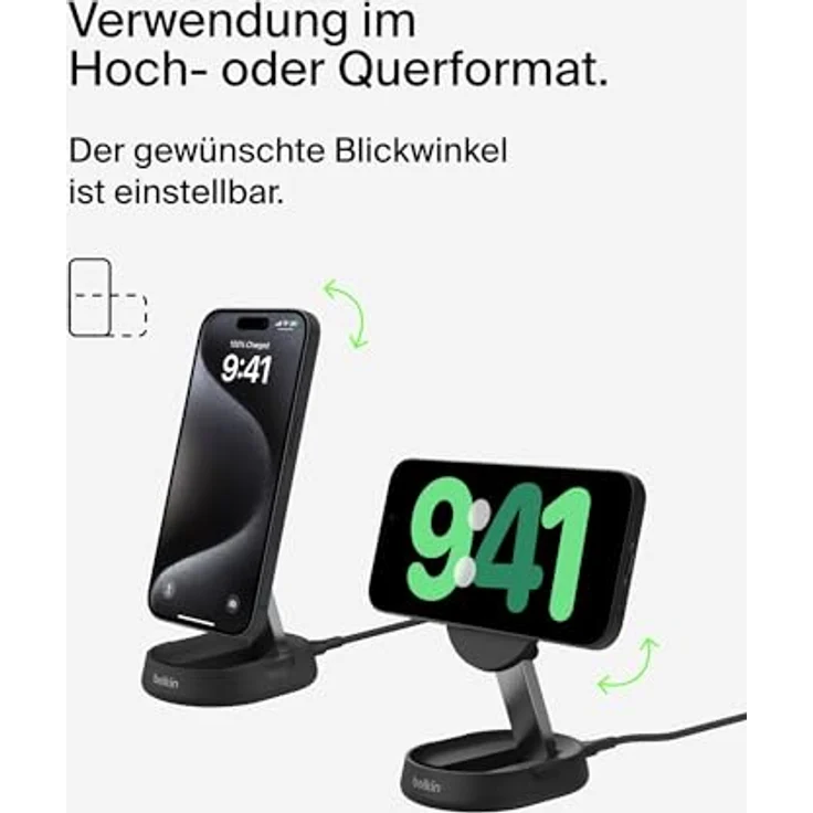 Belkin Support de charge magn?que Qi2 (15 W), Wireless Charger, Schwarz – Bild 4