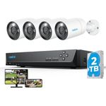 Reolink 12 MP Ultra HD PoE Überwachungskamera (Innen/Außen, 8-Kanal NVR, 2TB HDD, 4 Bullet Kameras, Farbige Nachtaufnahme, Zwei-Wege-Audio)