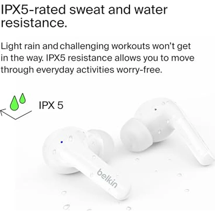 Belkin SOUNDFORM Motion True Wireless Earbuds (ANC, 24 h, Kabelgebunden, Kabellos), Kopfhörer, Weiss – Bild 8