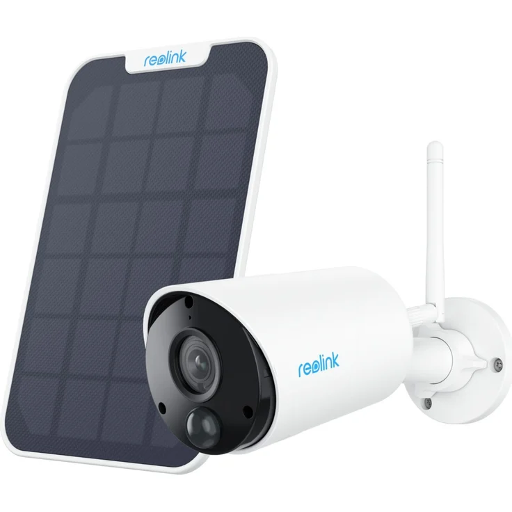 Reolink Argus Serie B320+Solar Panel - Argus Eco+Solar Panel batteriebetriebene Wi-Fi-Sicherheitskamera mit 3MP Bildqualität und Nachtsicht